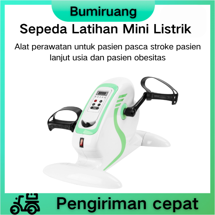BumiRuang   Sepeda Latihan Listrik Mini/Sepeda Terapi Statis Peralatan Kebugaran/Mesin Elliptical La