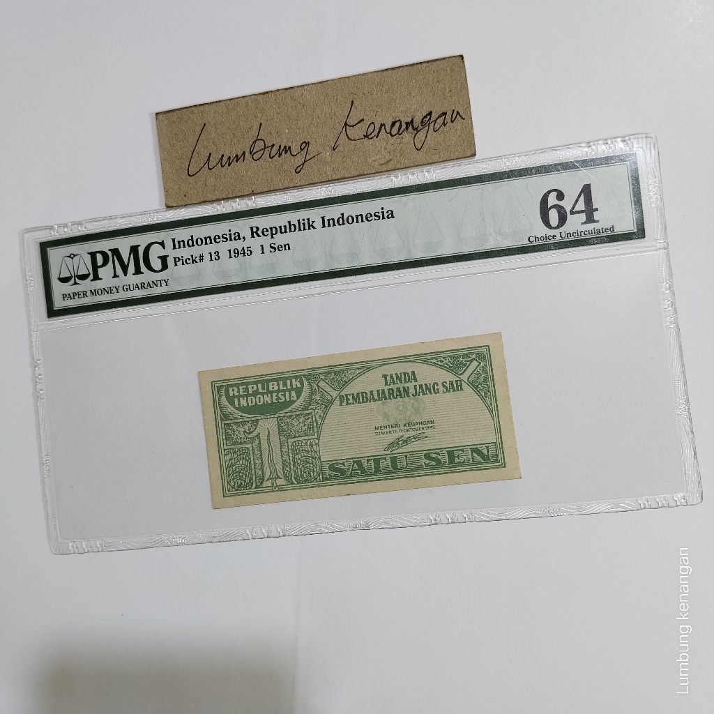 uang kuno 1 Sen 1945 PMG 64
