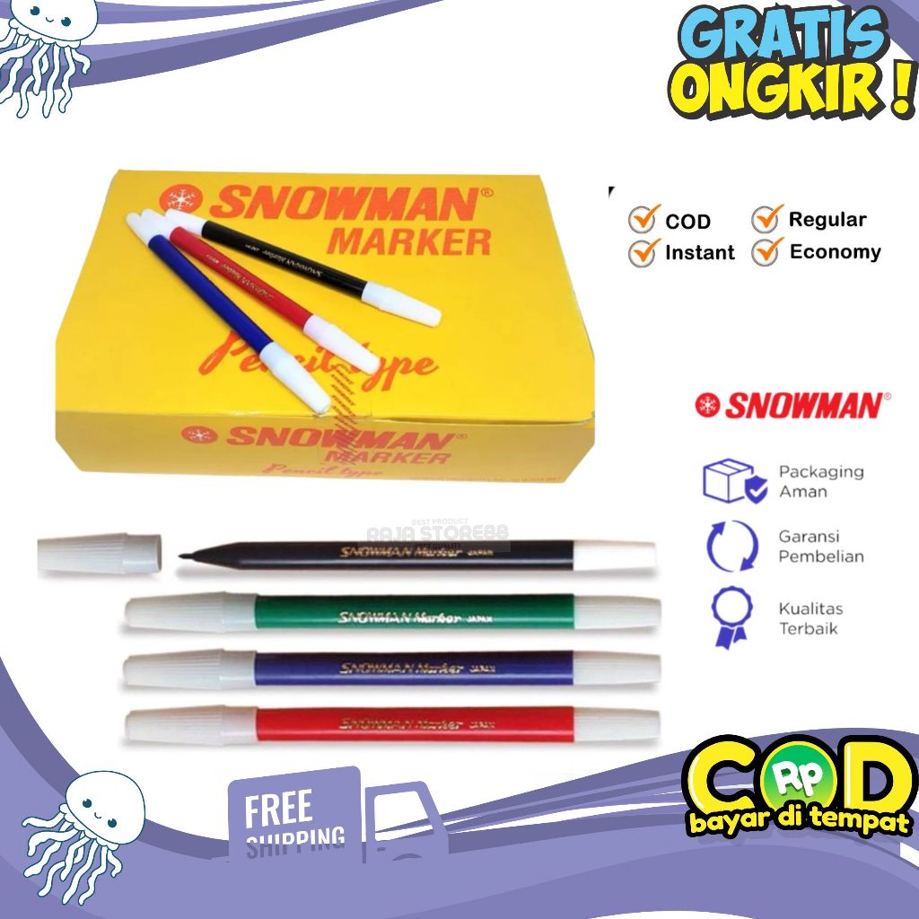 

Spidol Snowman Kecil Spidol Warna Warni Satuan / Spidol Snowman Kecil