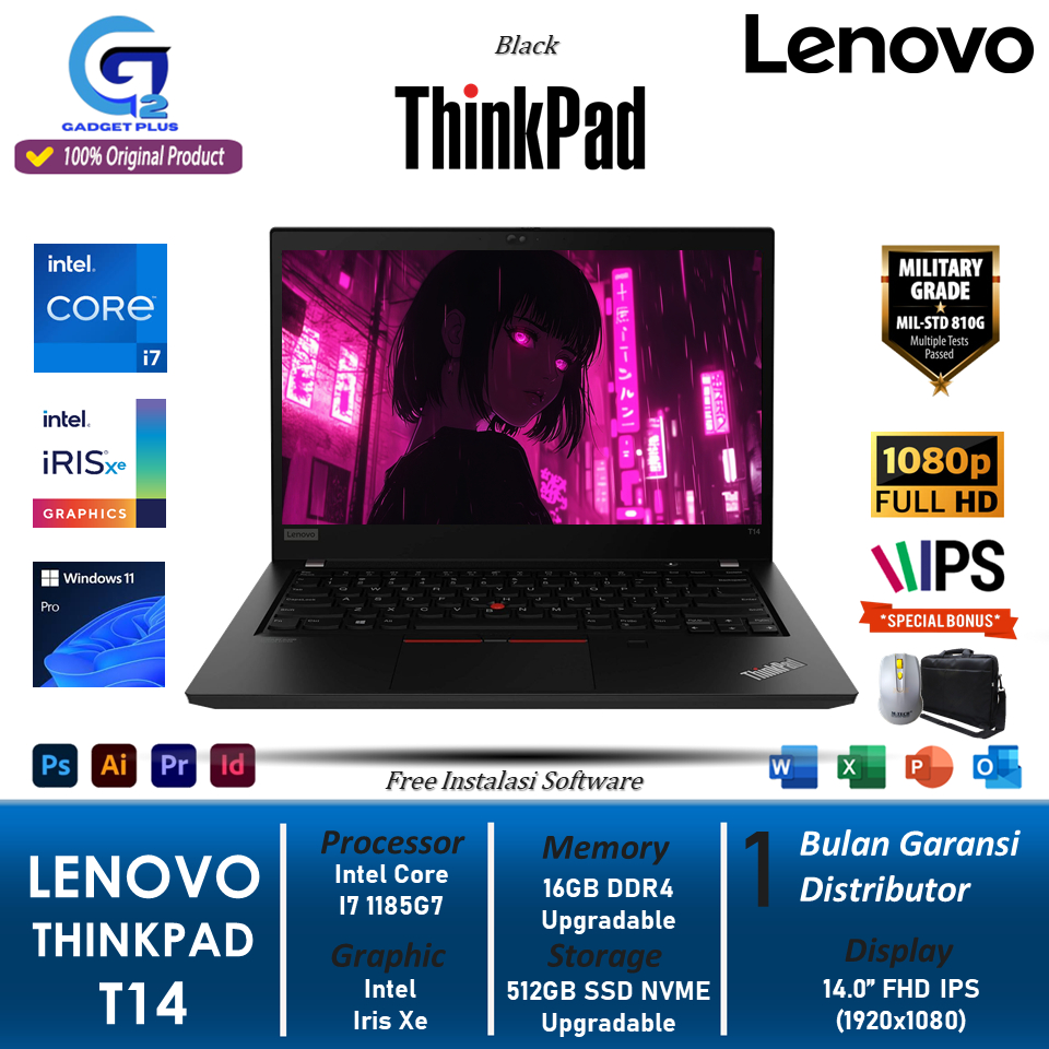 Laptop Lenovo Thinkpad T14 Intel Core i7 1185G7 RAM 16GB 1TB SSD 14 inch FHD Win11Pro original