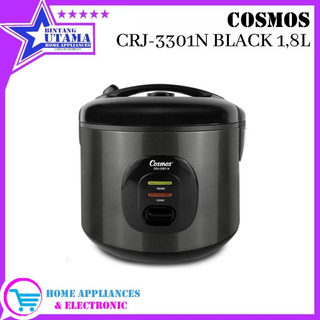 (COD) Magic Com / Rice Cooker Cosmos CRJ 3301 N BLACK / CRJ3301N BLACK  / CRJ-3301N BLACK (GARANSI R
