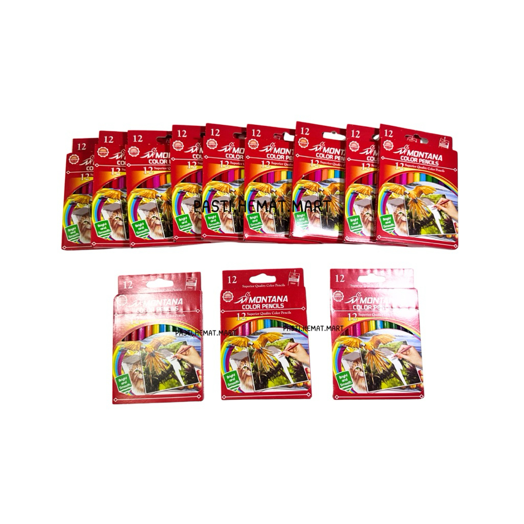 

PENSIL WARNA 12 WARNA PENDEK| Montana |Original, Praktis, Warna Tajam