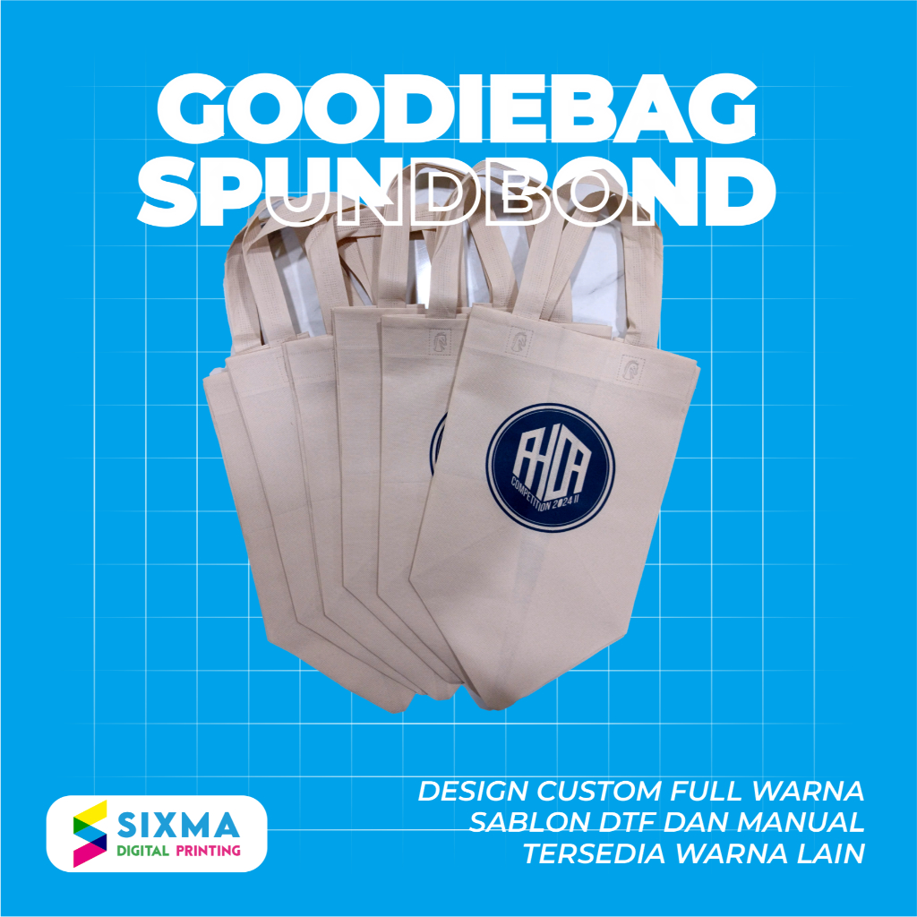 

GOODIEBAG KOTAK 18X18 TAS SPUNDBOND CUSTOM SABLON