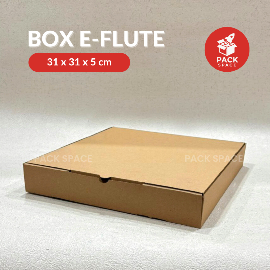 

Box Kardus E-Flute Coklat Untuk Packaging Olshop Sovenir Baju Kotak Kado Hampers Pizza 31x31x5 CM
