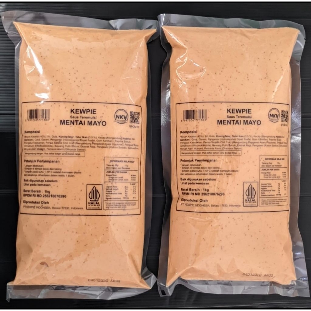 

Kewpie saus teremulsi mentai mayo 1kg 1bag