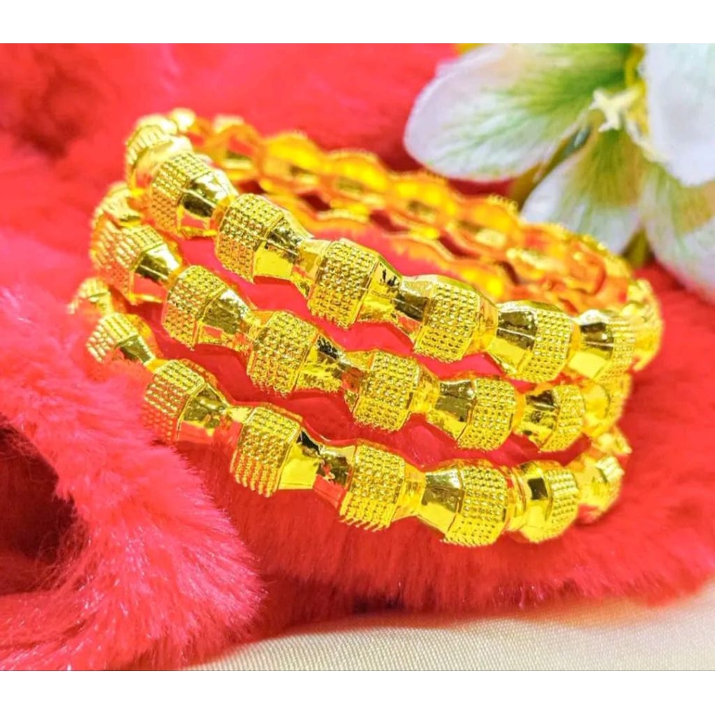 GELANG KERONCONG BANGKOK TERBARU PERHIASAN DUBAI LAPIS EMAS 24K