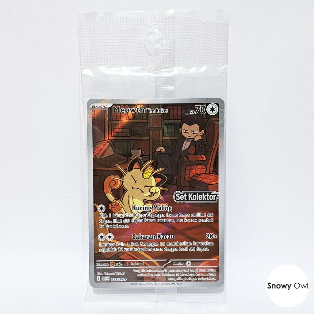 Meowth Tim Roket 253/SV-P AR Promo Set Kolektor Collector Set SV10 Glory of Team Rocket Pokemon TCG 