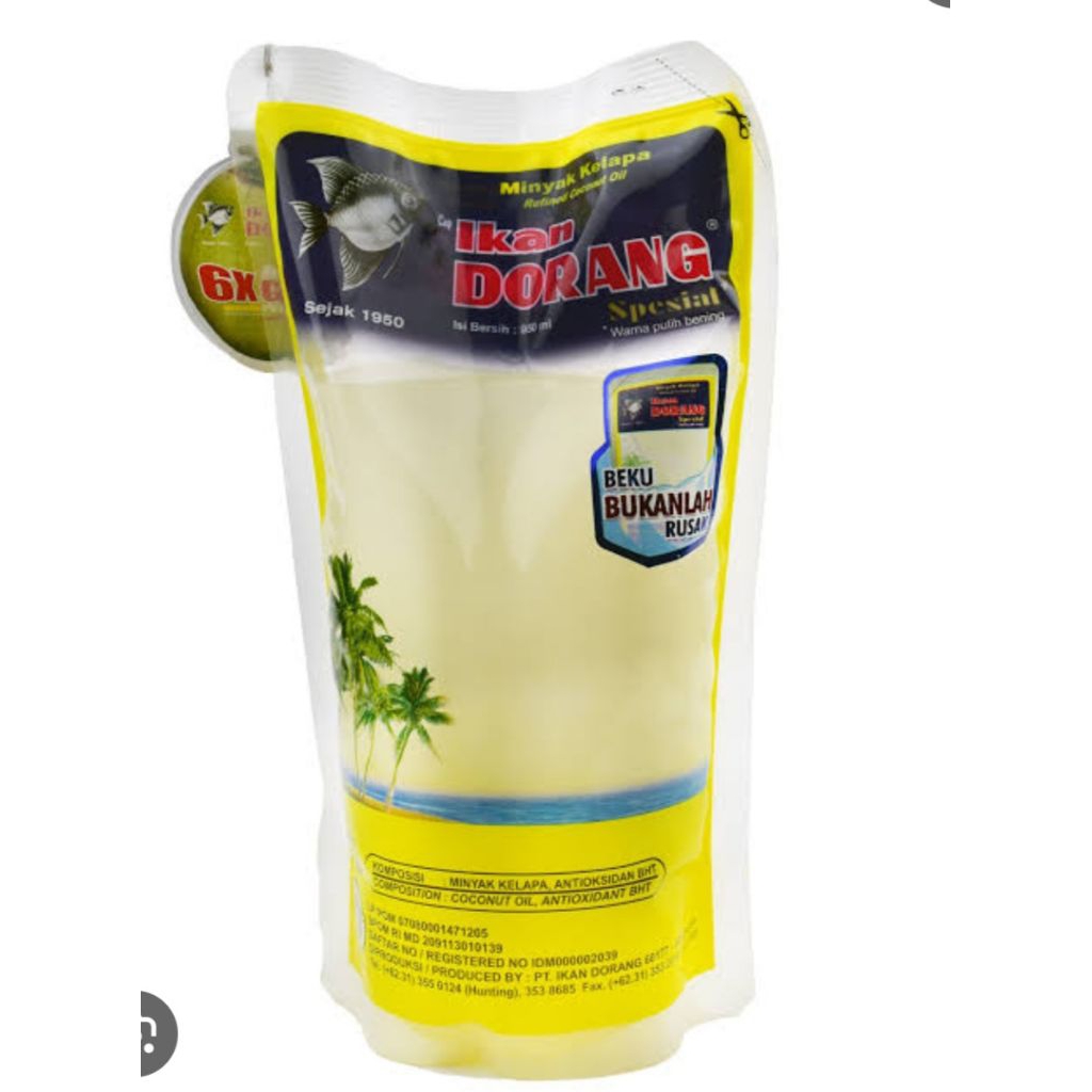 minyak kelapa cap ikan dorang 1 liter