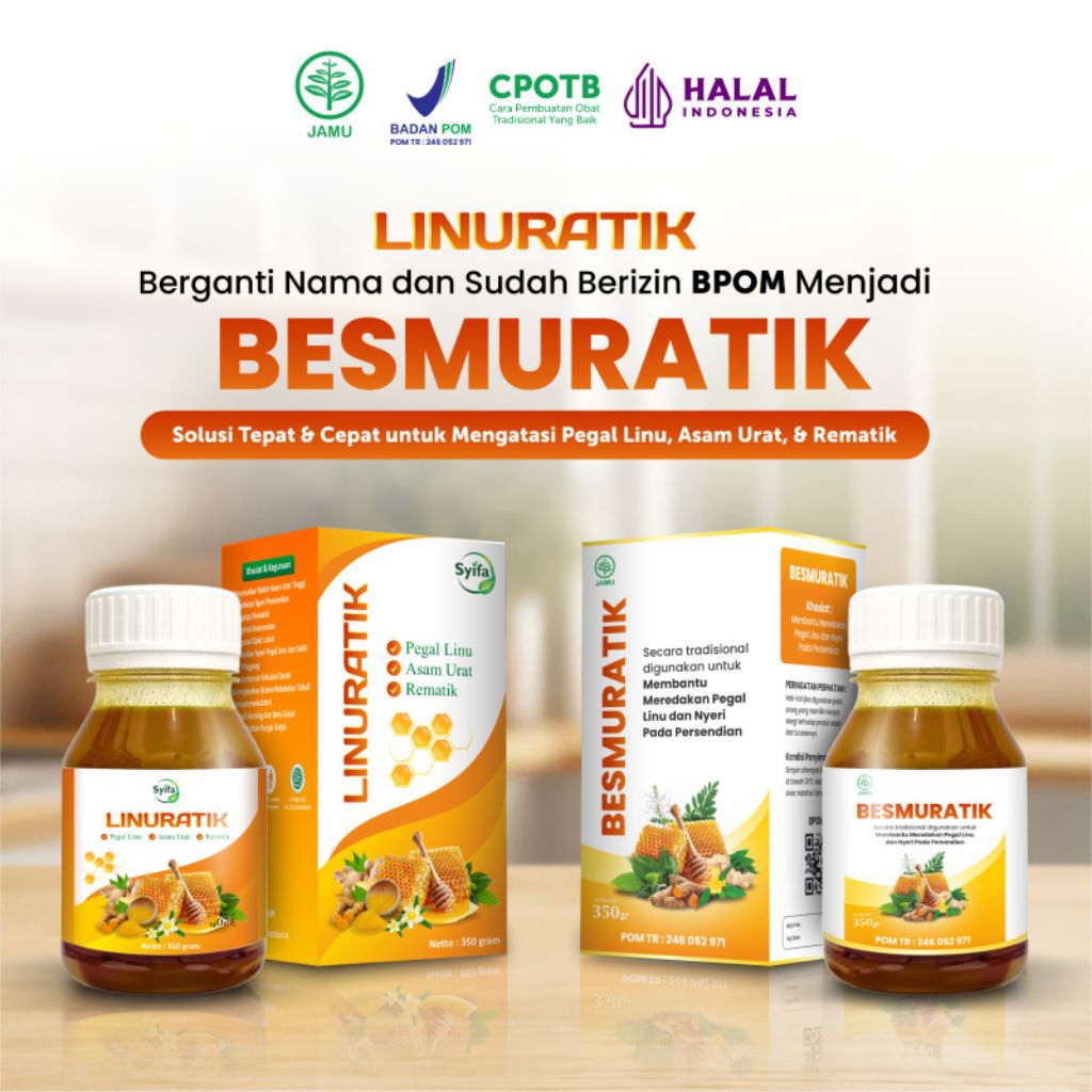 

Madu Besmuratik | Bebas Pegal Linu Asam urat dan rematik isi 350gram