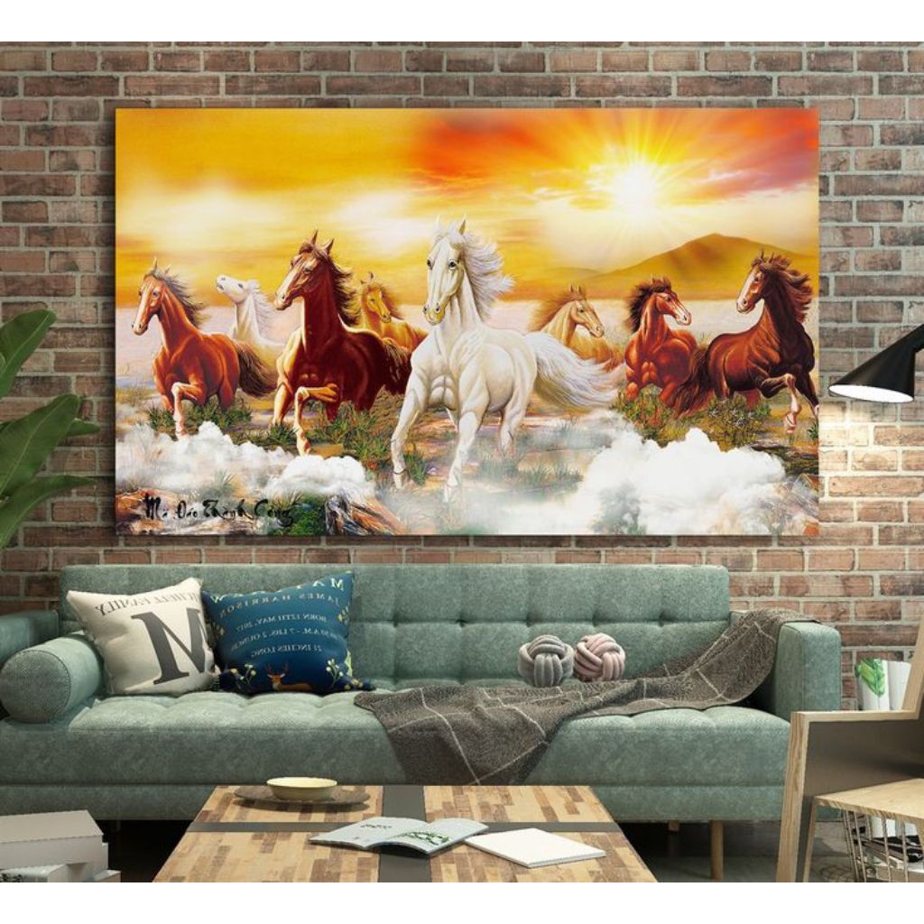 Lukisan 8 Ekor Kuda Aesthetic Lukisan Dinding Modern
