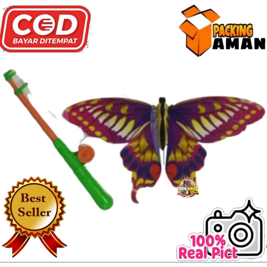 COD PROMO LAYANGAN MOTIF KUPU KUPU BURUNG / MAINAN LAYANG LAYANGAN SATU SET + PANCINGAN / MAINAN LAY