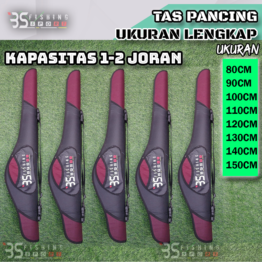 Tas pancing anti air 2 joran ukuran 80cm - 150cm fiber tahan air berkulitas terlengkap