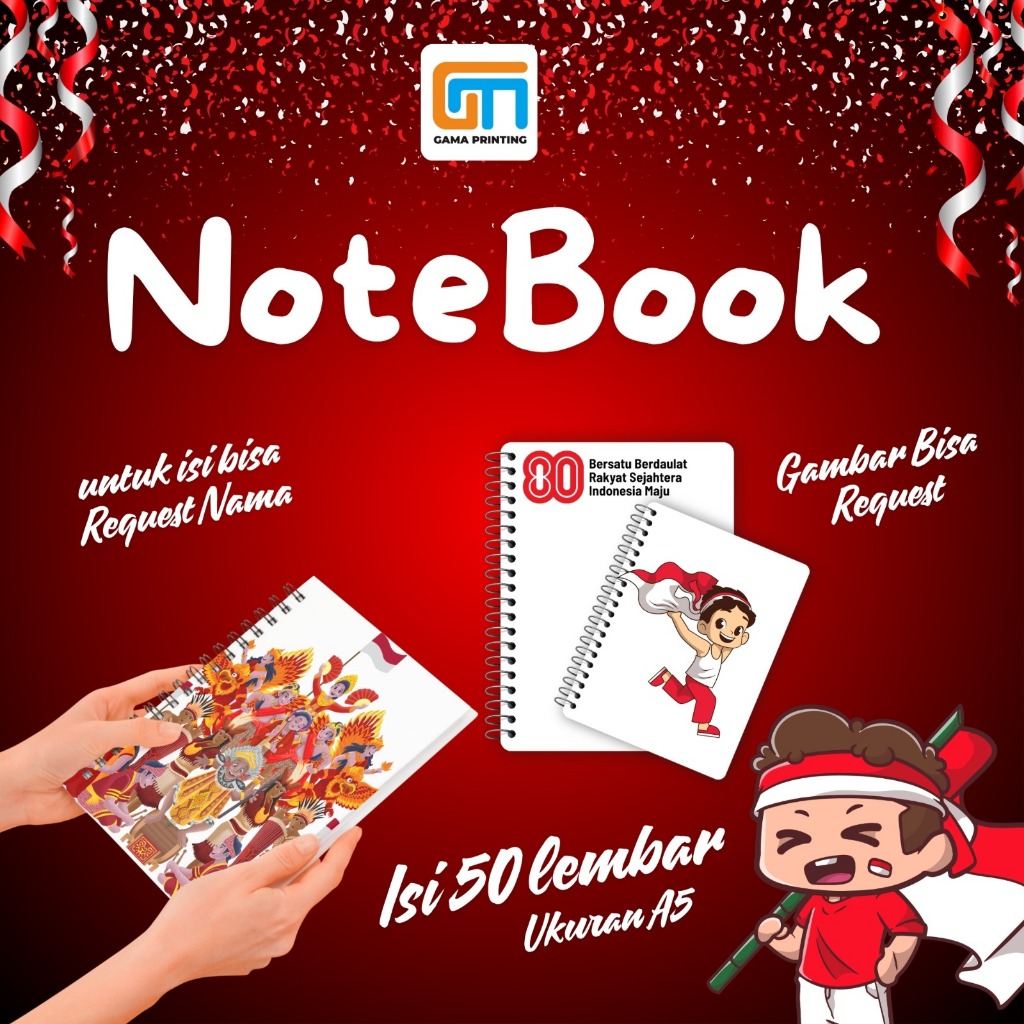 

Notes A5 Spesial Hari Kemerdekaan Indonesia 17 Agustus Notes Agustusan Catatan Independence Day Souvenir Merdeka Merah Putih