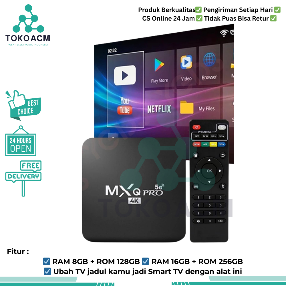 Android Tv Box MXQ Pro OS 13.0 2.4G WIFI 16gb Ram 256gb Rom STB 4K Smart TV Box Unlock
