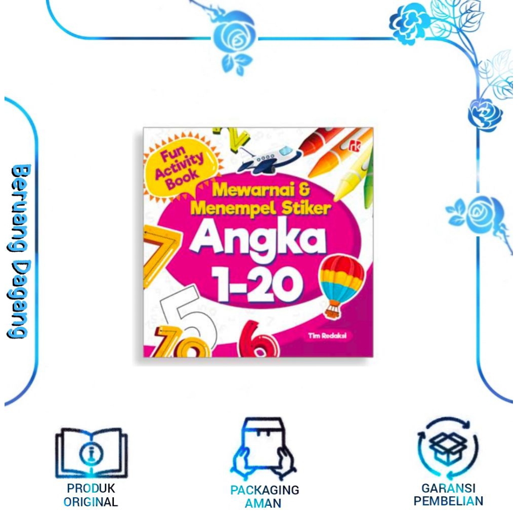 Buku FUN ACTIVITY BOOK : MEWARNAI & MENEMPEL STIKER ANGKA 1 - 20