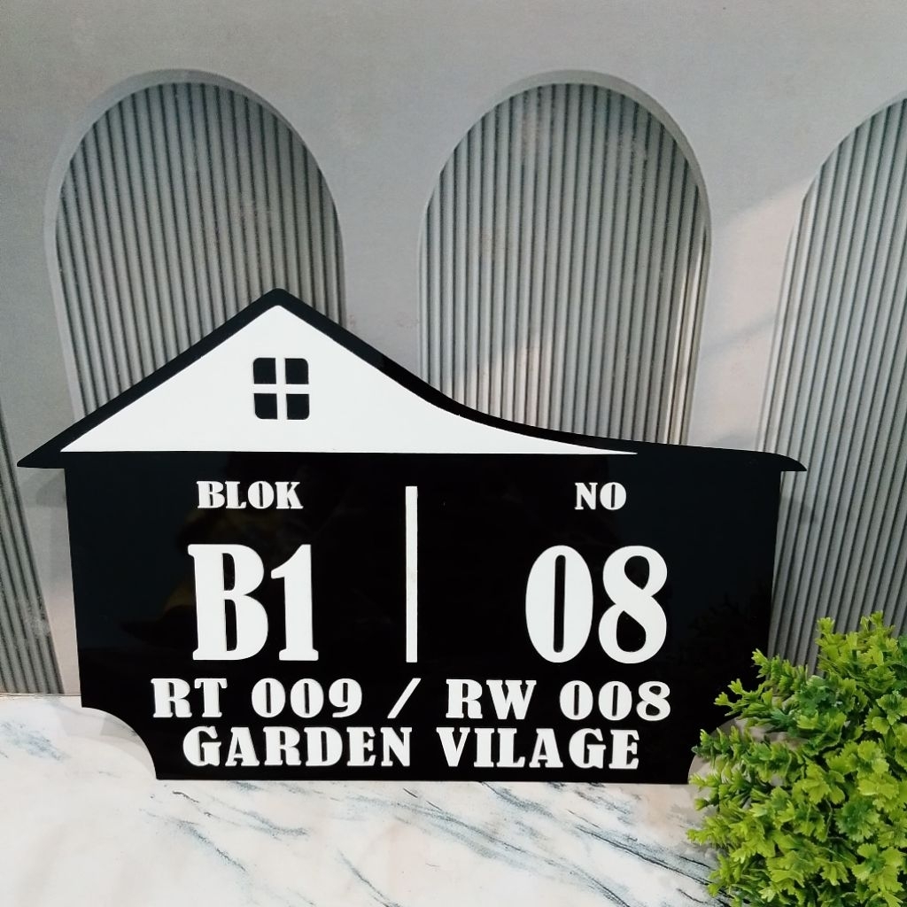 CUSTOM Papan Nomor Rumah Akrilik / Papan Nomor Rumah Minimalis / Acrylic / Papan Alamat Type Aesthet