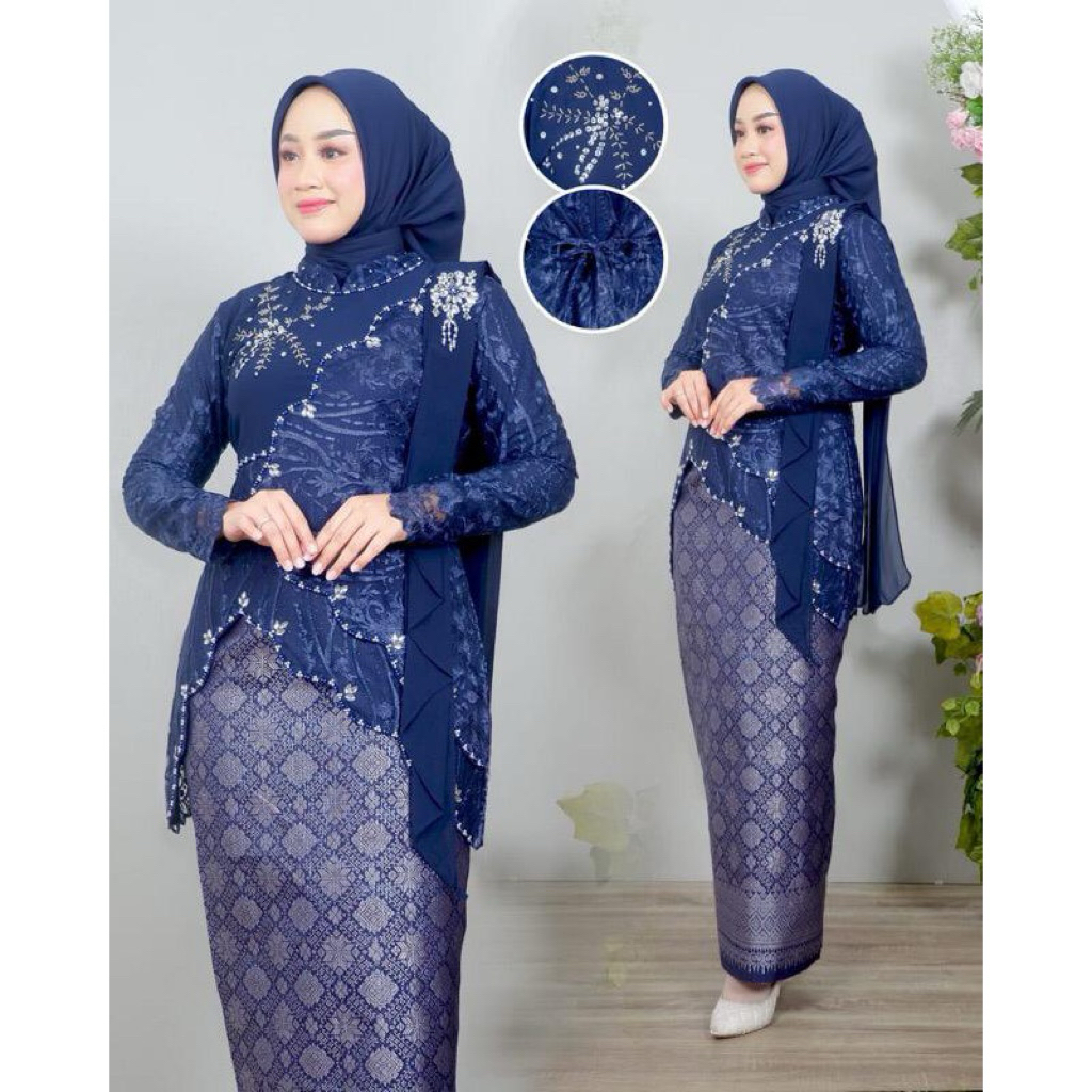 New Set Kebaya Melati Selendang Payet / Kebaya Wisuda / Kebaya Wisuda Modern / Kebaya Set Rok Songke