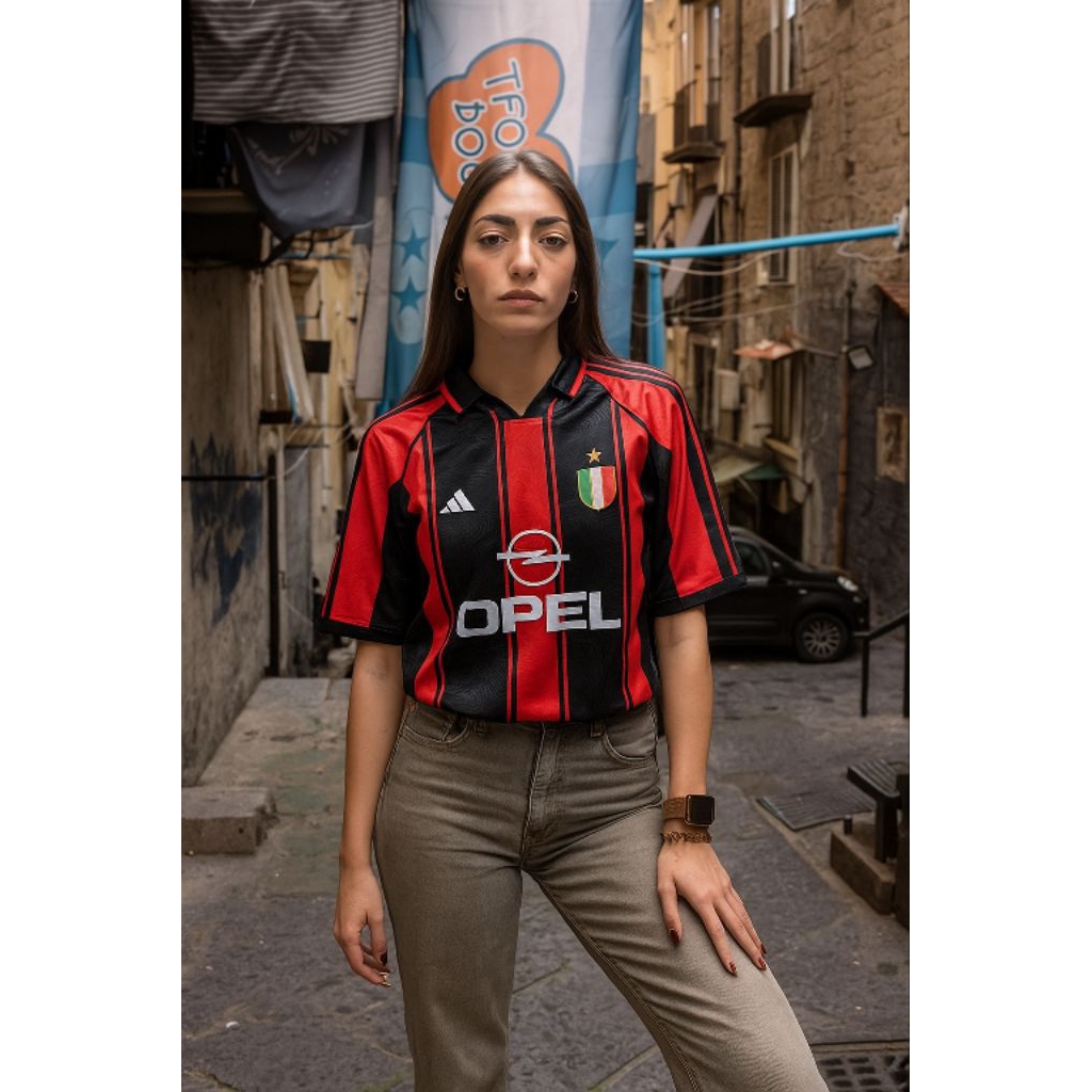 Nefertari Jersey vintage home ac Milan Retro pria wanita klasik