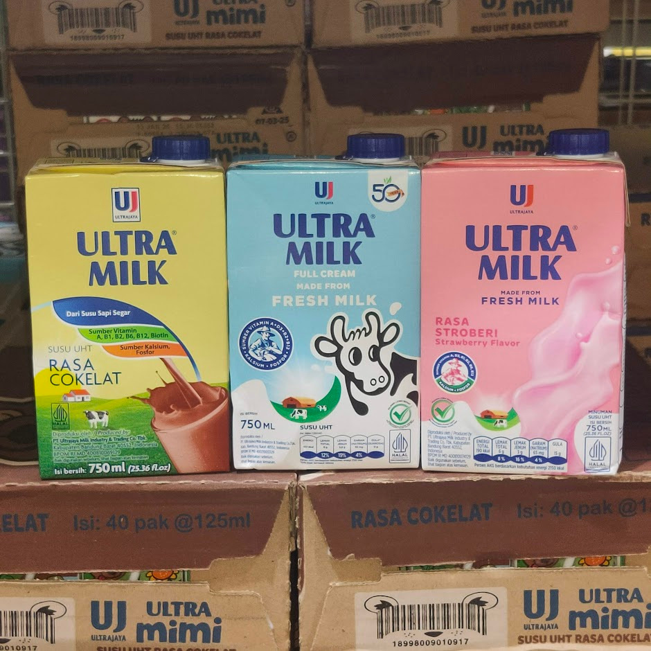 

Susu UHT ULTRA MILK 750ML rasa Cokelat/Stroberi/Full Cream/Moka