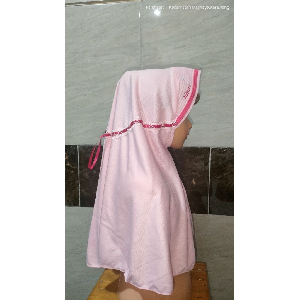 jilbab serut anak kaos L & XL