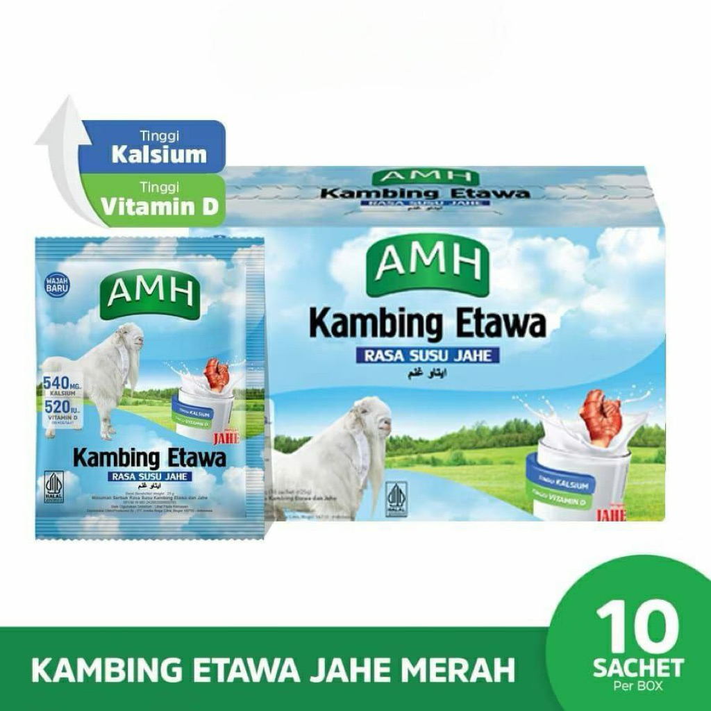 

Susu Kambing Etawa Amh 1 Box 10 Sachet Vanilla & Jahe Susu