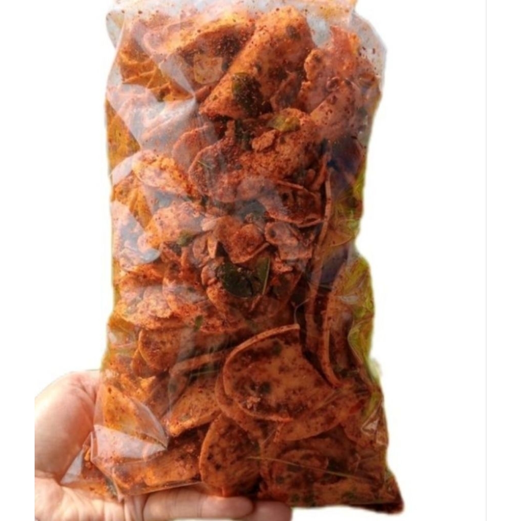 

Kripik Basreng Koin Pedas Daun Jeruk