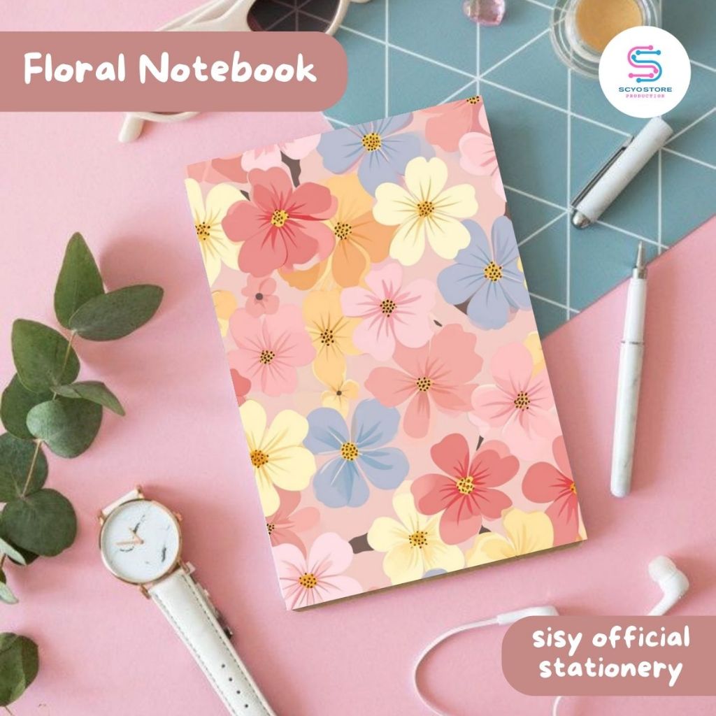 

Buku Catatan Kecil A6 Bergaris Sampul Floral