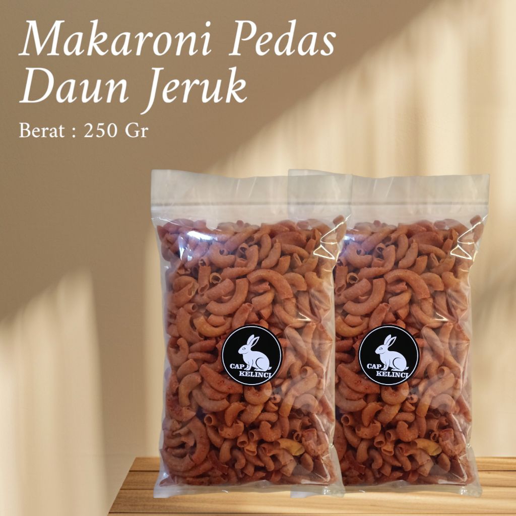 

Makaroni 250 Gr | Jajanan Cap Kelinci 250 Gr, Pedas Daun Jeruk | Makaroni Murah | Terlaris