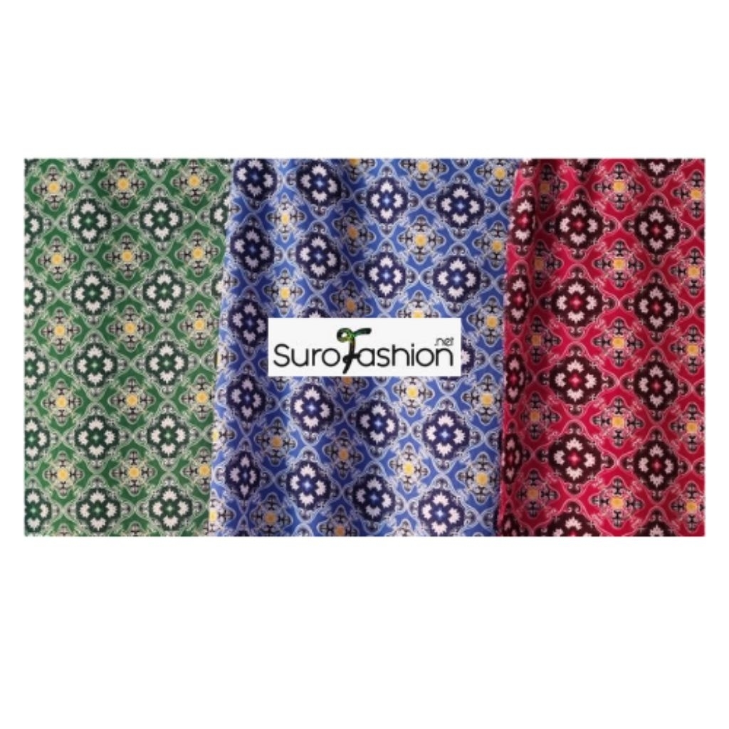 Kain batik seragam dasar hijau terlaris dan warna lainya merah dan biru