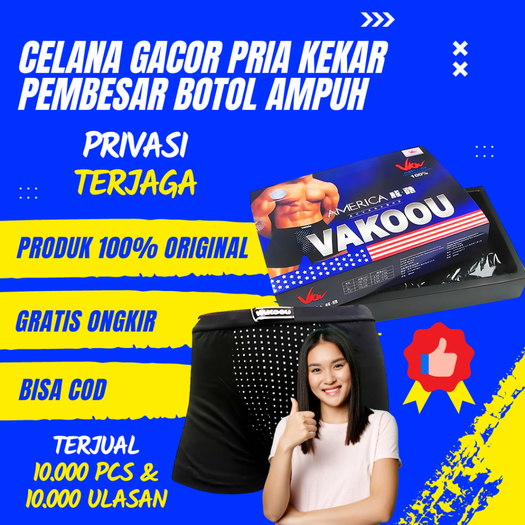 VAKOOU Original – Celana Dalam Boxer Magnet Terapi Pria Pembesar MrP & Penambah Kesuburan Ampuh 100%