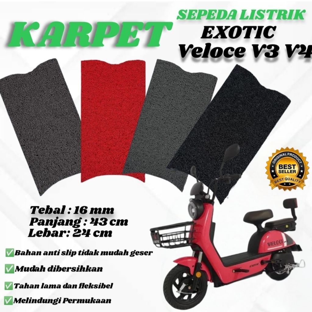 Sepeda listrik Karpet Pijakan sepeda listrik EXOTIC VELOCE V3 V4