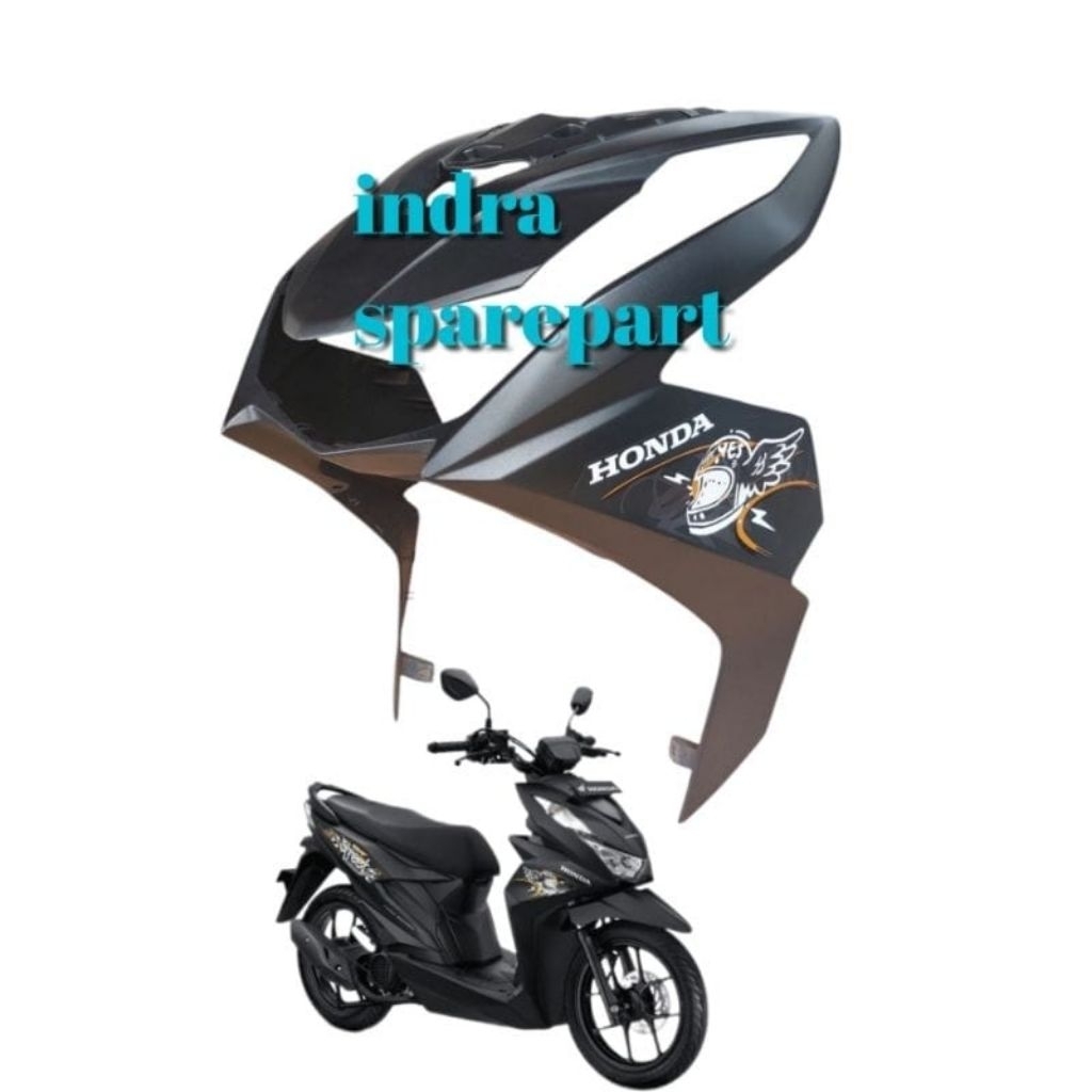 Tameng Panel Body Depan Honda Beat Street K1A Tahun 2022 Hitam Doff Plus Striping