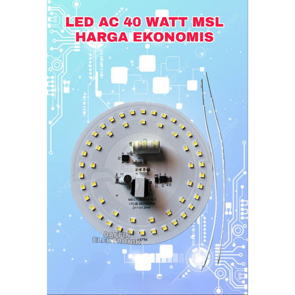 LED AC 40 WATT MSL | Lampu LED AC 40 Watt MSL Super Terang Hemat Listrik Cahaya Putih