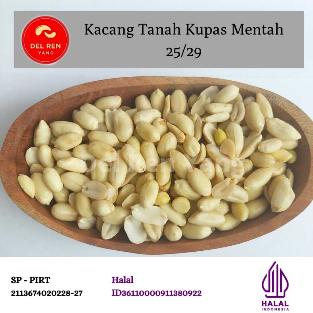 

Kacang Tanah Kupas Jumbo Mentah UK 25/29 - 100kg