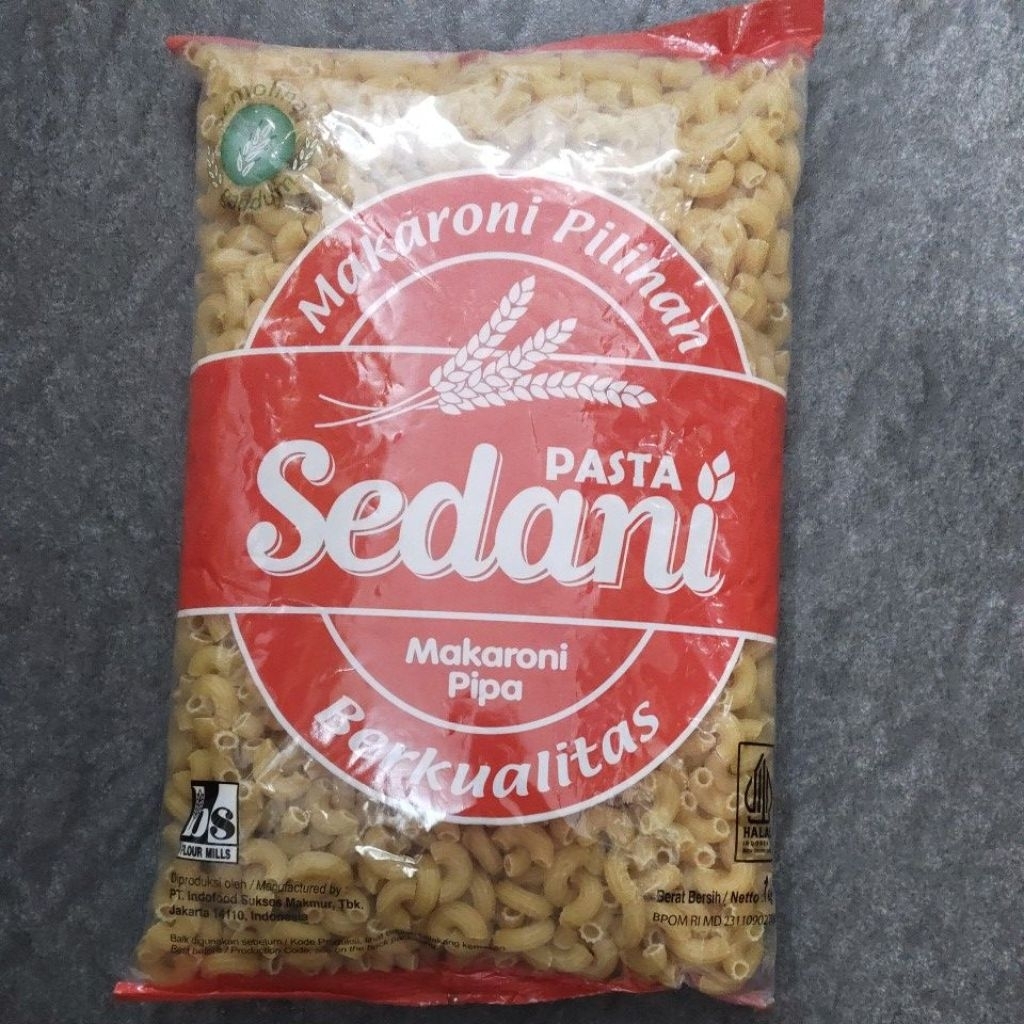 

Sedani Makaroni pipa kemasan 1Kg / Repack 200gr (Rebus)