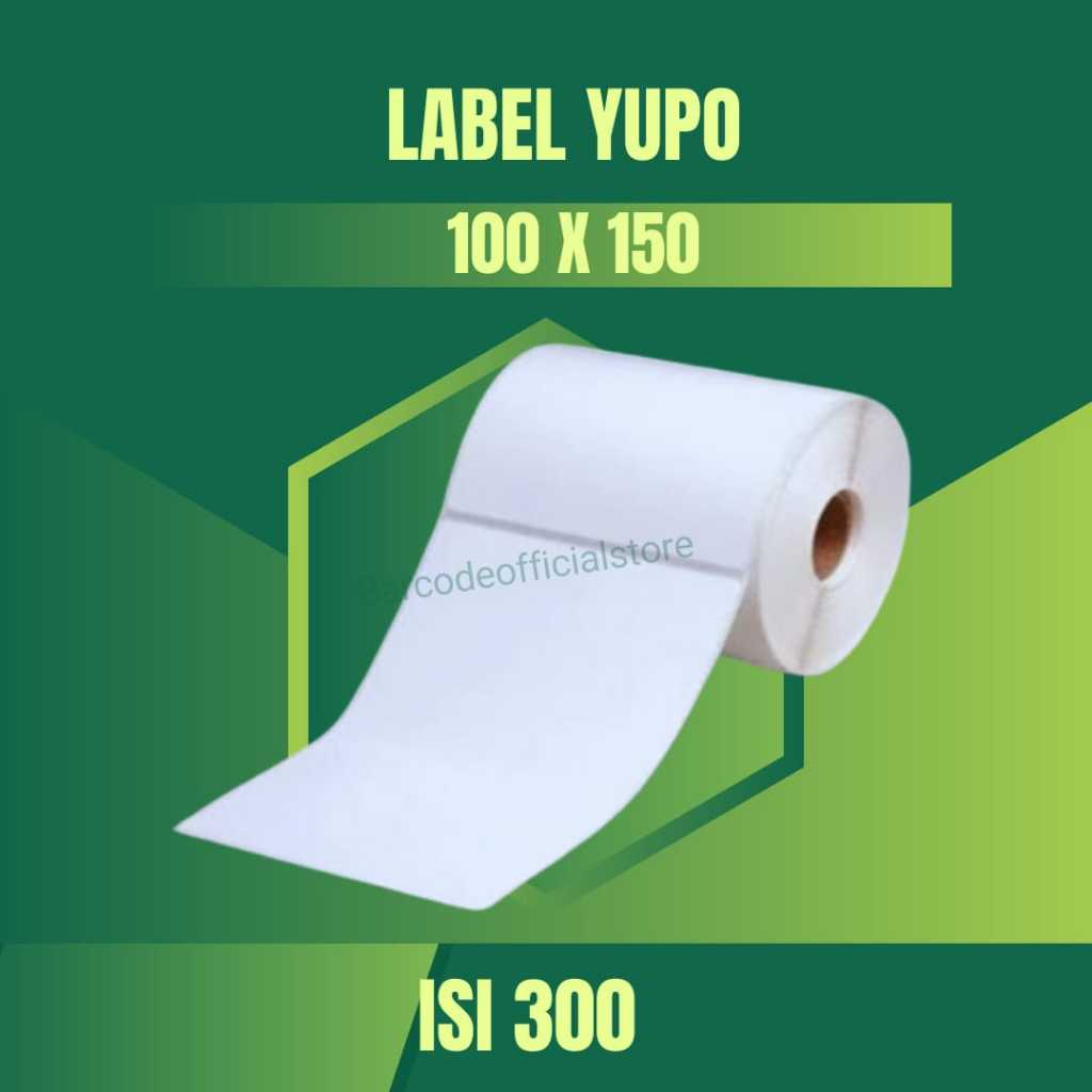 

LABEL YUPO 100X150 - STIKER YUPO 10X15 CM ISI 300 PCS - Yupo Synthetic Label Barcode A6 100 X 150 MM ISI 300 PCS