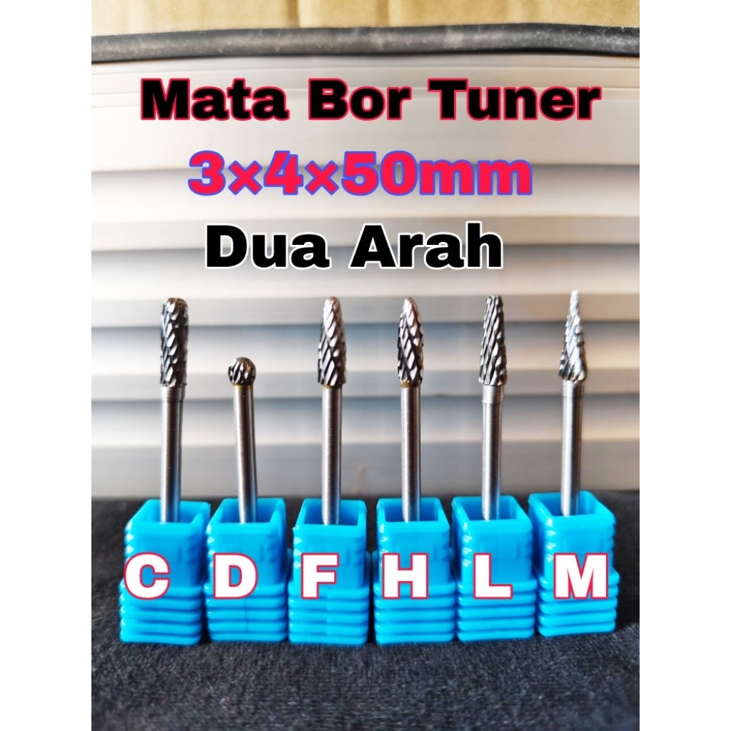 1 biji mata bor tuner dua arah  3x4×50mm mata tuner tungsten carbide