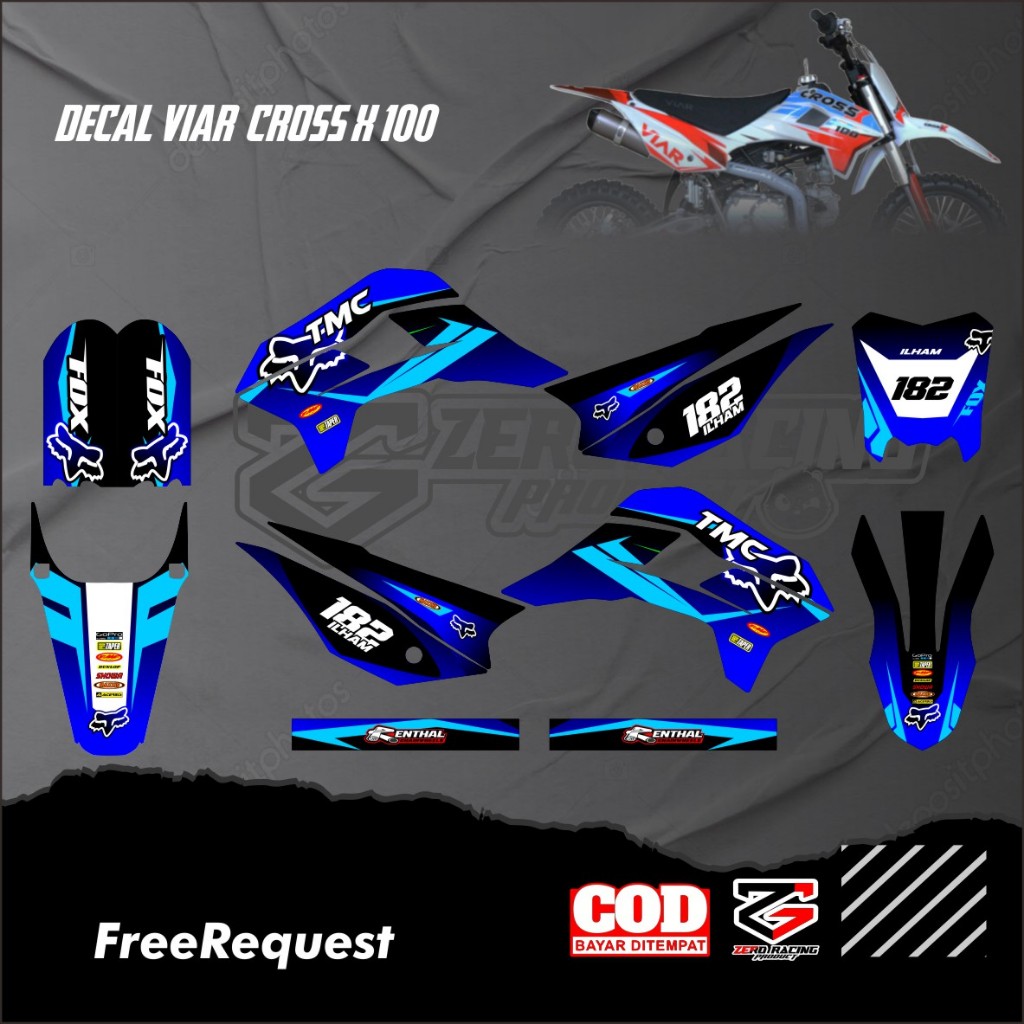 DECAL VIAR CROSS X 100 DECAL FULL BODY VIAR 100 DECAL MINI TRAIL BODY VIAR BISA REQUEST