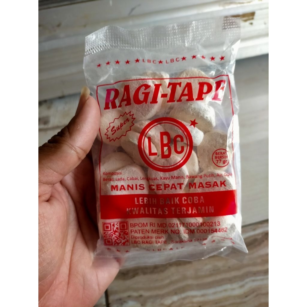 

Ragi Tape/ Ragi Peyeum Singkong cap LBC (merah) 1bungkus
