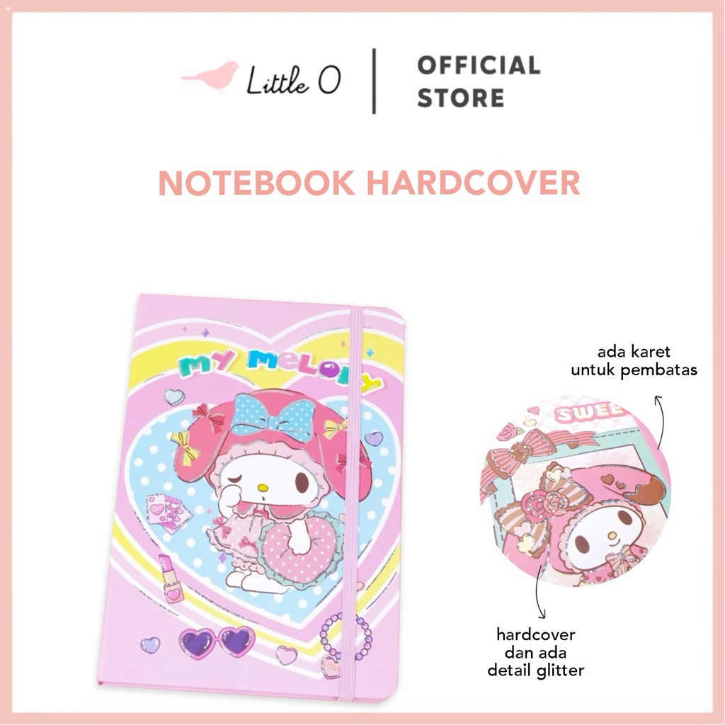 

LITTLE O Notebook A5 Cinnamorol Mymelody Buku Catatan Buku Tulis Diary Jurnal Agenda Hard Cover