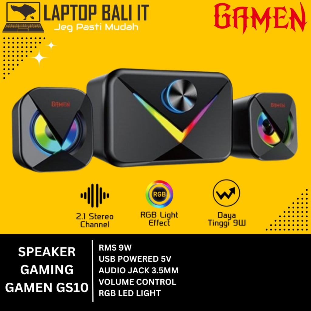 SPEAKER GAMING GAMEN GS10 RGB LIGHT