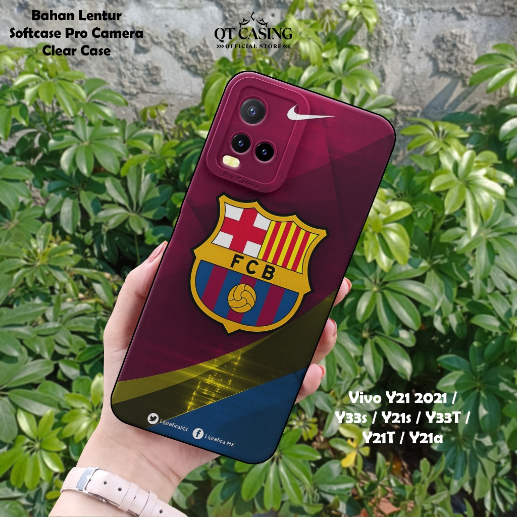 Case For Vivo Y21 2021 / Y33s / Y21s / Y33T / Y21T / Y21a - Softcase Pro Camera Motif Bola Barca