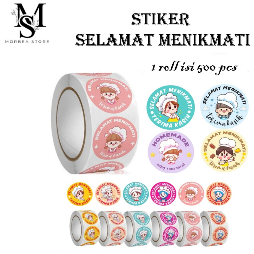 

Stiker Lucu Gemas Selamat Menikmati 1 Roll Isi 500 Pcs Ukuran 2,5 Cm Dan 3,5 Cm