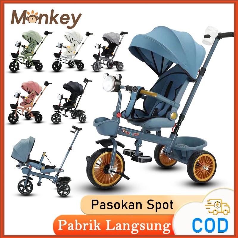 Monkey Sepeda Roda Tiga Anak Sepeda Roda 3 Bayi Tricycle Anak Sepeda Anak 1-3 Tahun