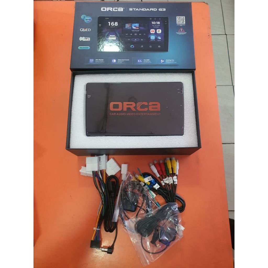 Head Unit Android ORCA RAM 4 GB / 128 GB QLED NFC INCELL STANDARD G3