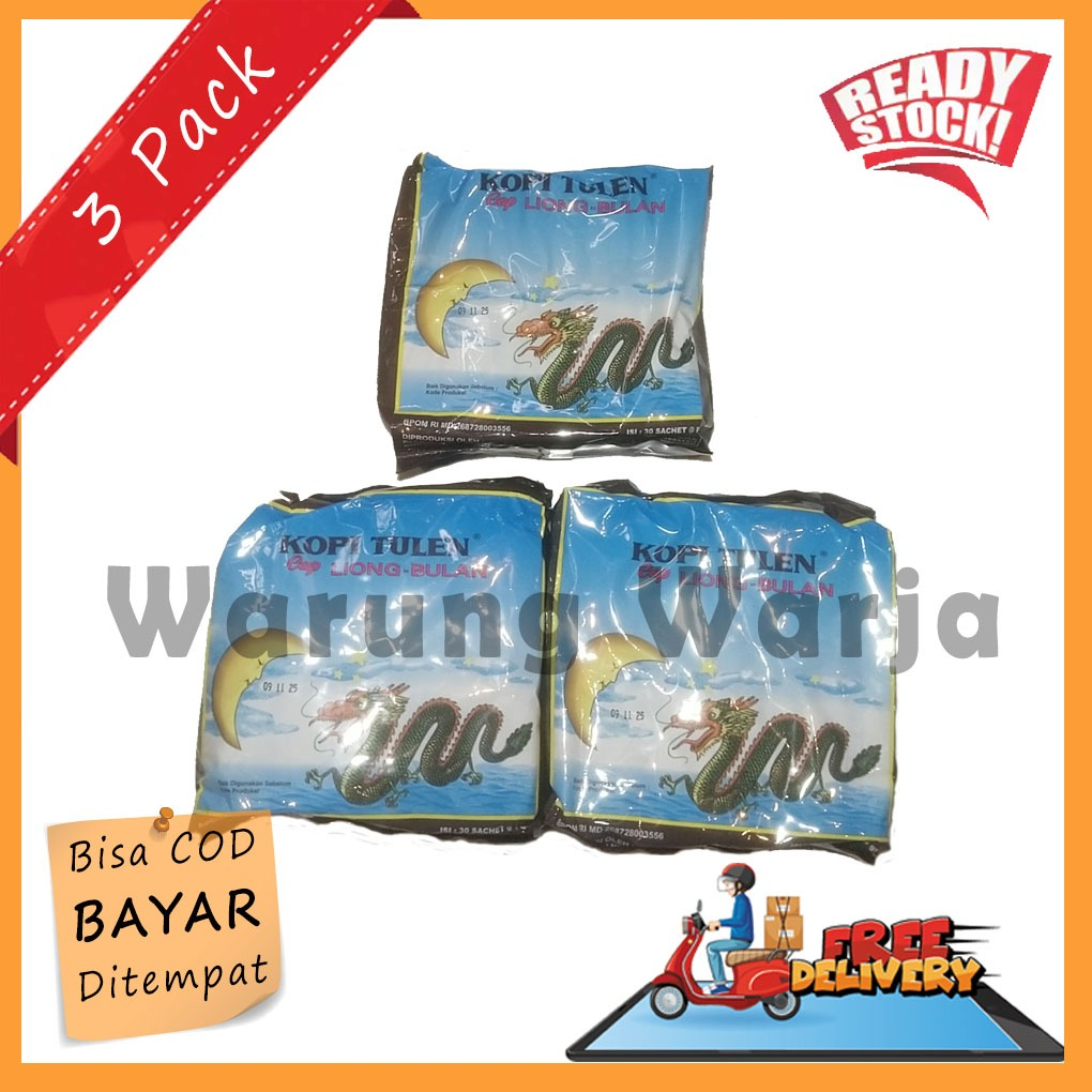 

COD 3 Pack (6 Renceng) Kopi LIONG BULAN Mini Tanpa Gula @8gr Original Kopi Legend Khas Bogor