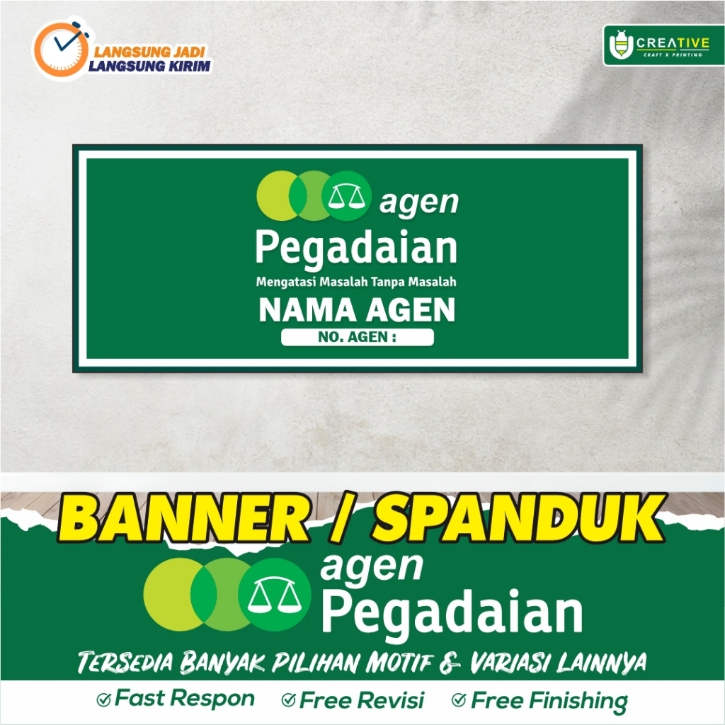 Banner / Spanduk Backdrop Dinding Agen Pegadaian
