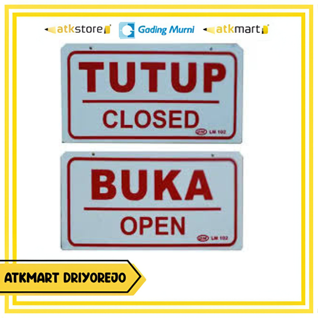 

GM LABEL MEDIUM BUKA TUTUP OPEN CLOSE WITH CHAIN - PAPAN PENANDA - PAPAN AKRILIK PETUNJUK