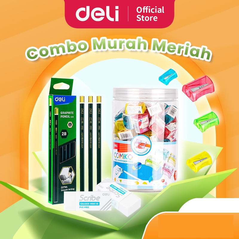 

Deli Pensil 2B 1 pak 12 pcs Graphite Pencil Gratis Rautan Penghapus EC29 + EH032 + EH00110
