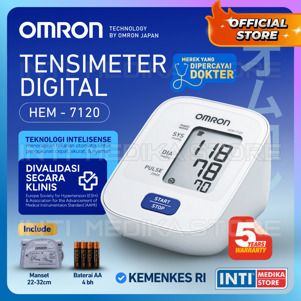 OMRON - Tensimeter Digital HEM 7120 | Tensi Alat Ukur Tekanan Darah